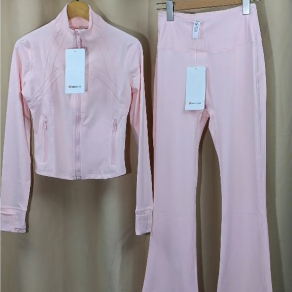 lululemon athletica Jackets & Blazers - lululemon athletica set blissful pink Full-Zip up define jacket & flare leggings